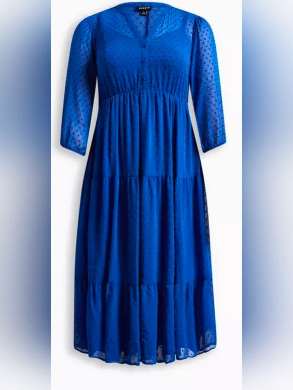 NWOT Torrid Women’s 1 Tiered Midi Dress - Royal Blue
